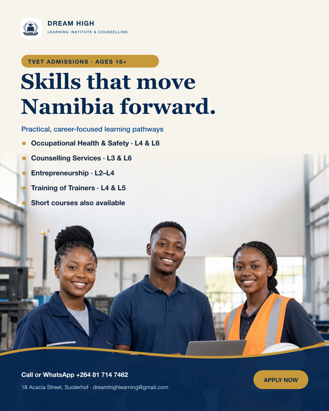 Dream High TVET admissions campaign